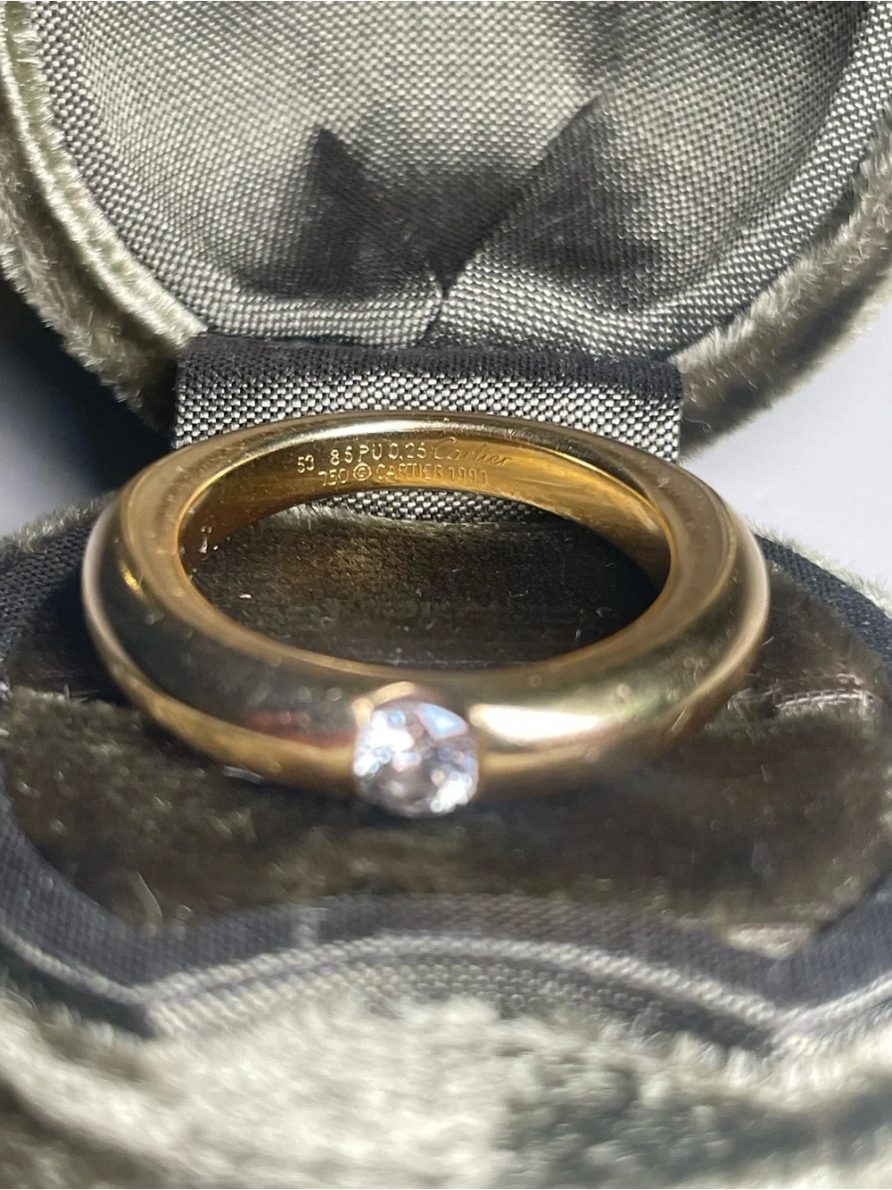 Vintage Cartier ellipse ring with .25 ct diamond